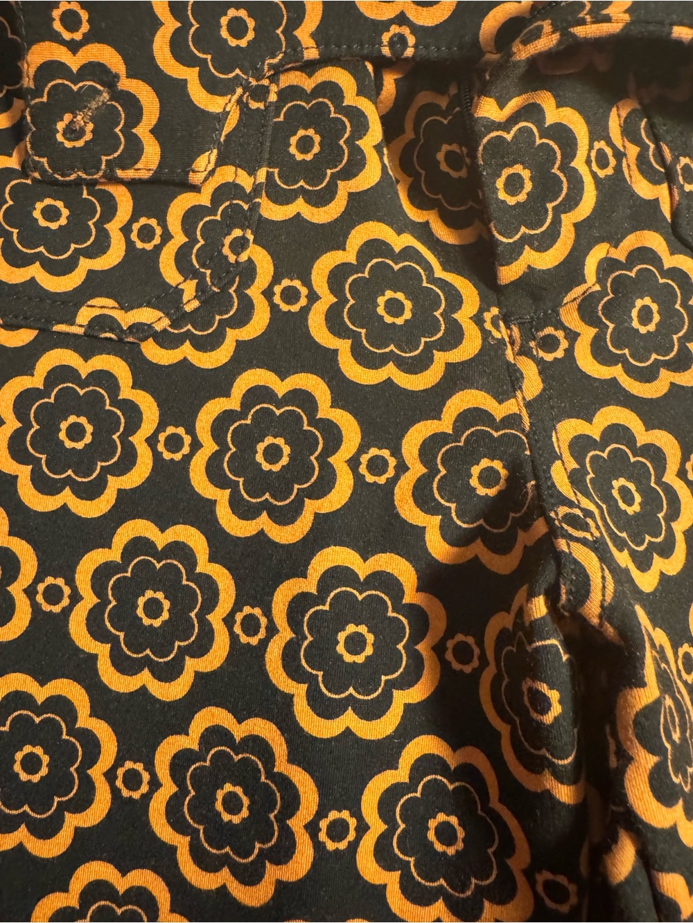 Maeve Black and Orange Retro Floral Wide-Leg Pants - Picture 8 of 10
